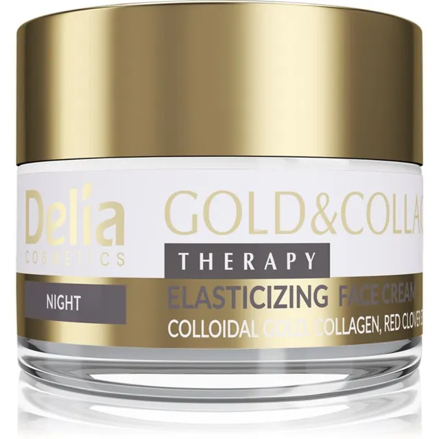 Delia Cosmetics Gold & Collagen Therapy Öökreem suurendab naha elastsust 50 ml