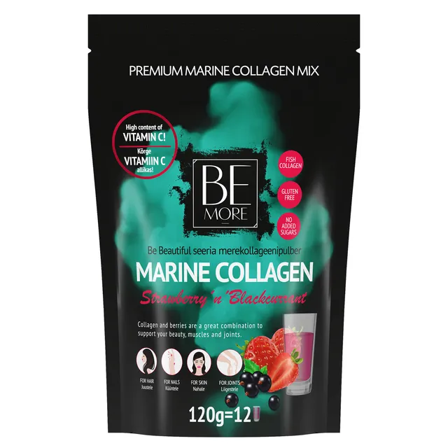BE MORE Marine Collagen Strawberry'n'Blackcurrant 120g