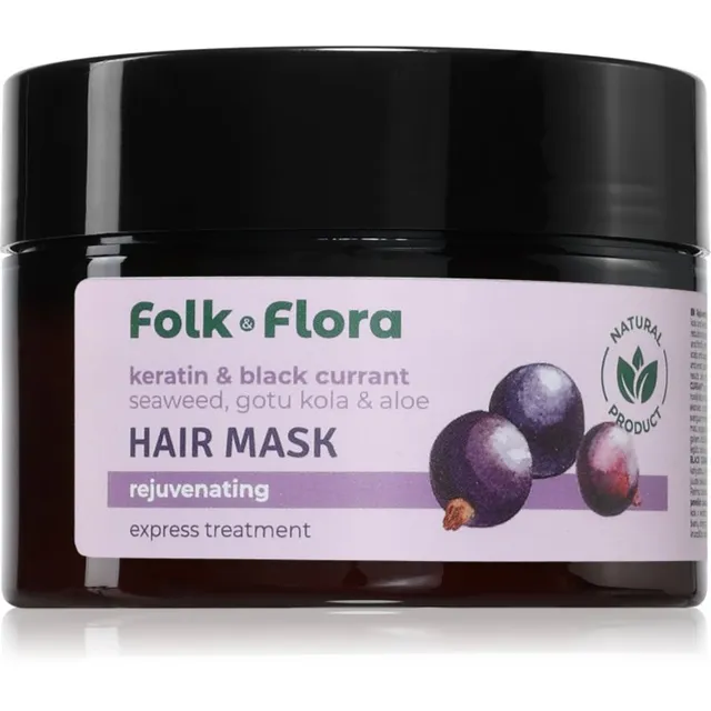 Folk & Flora Keratin & Black Currant Taastav juuksemask 200 ml
