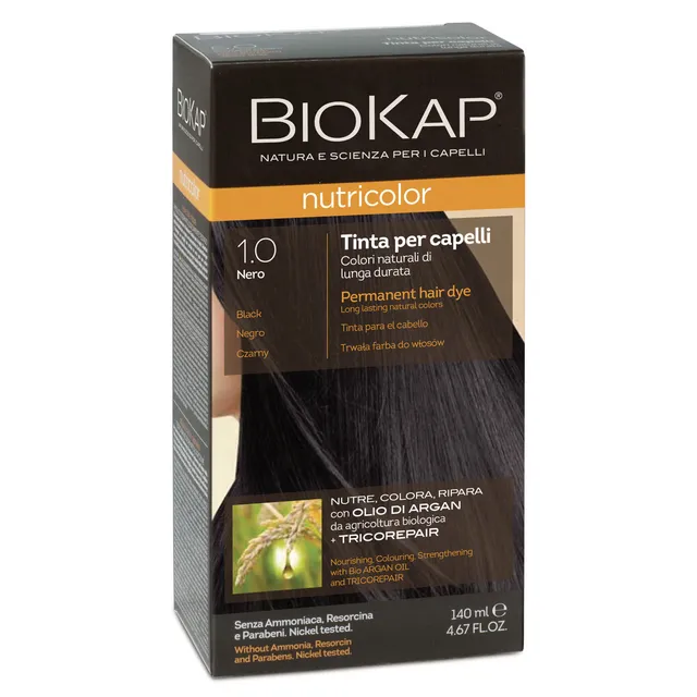 BIOKAP Nutricolor 1.0 Black Permanent Hair Dye 140ml