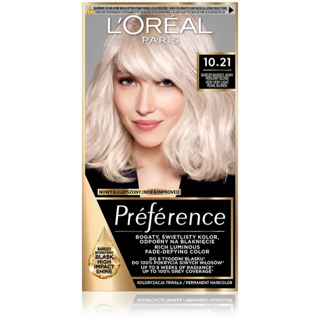 L’Oréal Paris Préférence Juuksevärv varjund 10.21 Super Light Pearl Blonde 1 tk