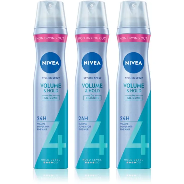 NIVEA Volume Care Juukselakk maksimaalse kohevuse jaoks 3 x 250 ml