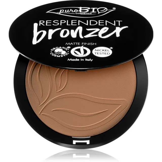 puroBIO Cosmetics Resplendent Päikesepuuder mati efektiga varjund 01 Pale brown 9 g
