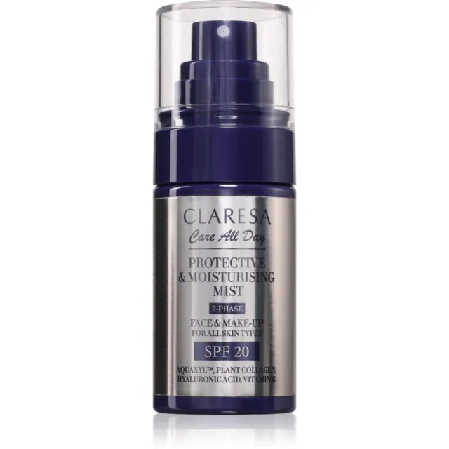 Claresa Care All Day Protective & Moisturising Mist Meigikinnituspihusti niisutava toimega SPF 20 50 ml