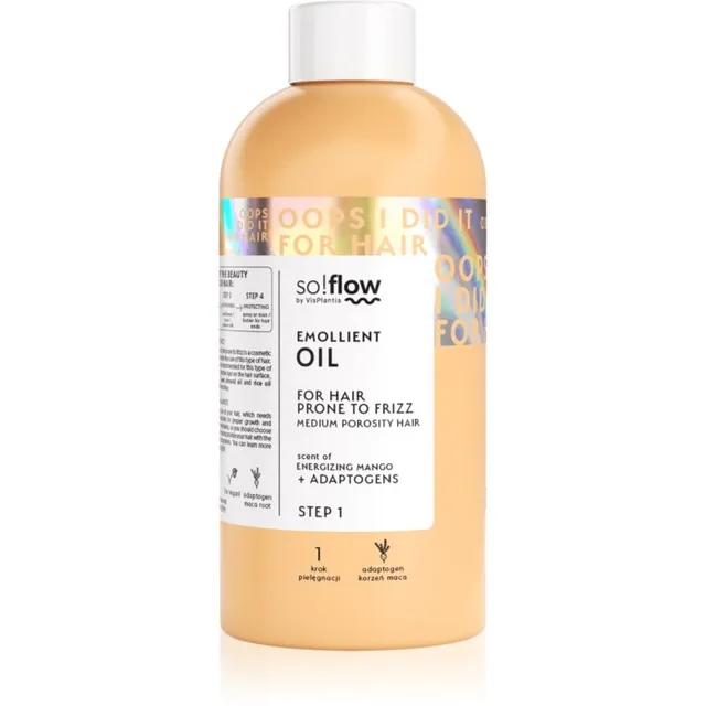 so!flow Medium Porosity Hair Emollient Oil Niisutav õli käharate juuste hoolduseks 150 ml