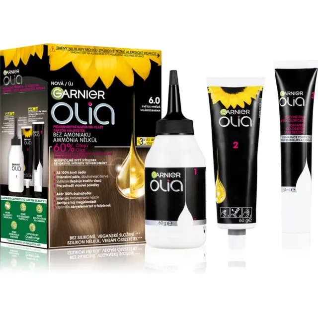 Garnier Olia Big Kit Püsijuuksevärv varjund 6.0 Light Brown 1 tk