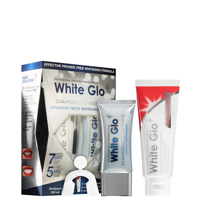 WHITE GLO Diamond Series Advanced Teeth Whitening System Set