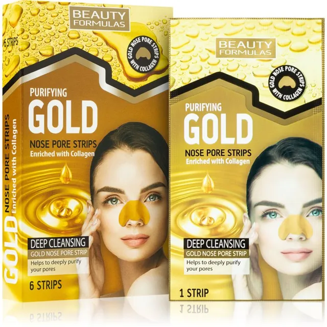Beauty Formulas Gold Ninapooride ribad mustpeade eemaldamiseks kollageeniga 6 tk