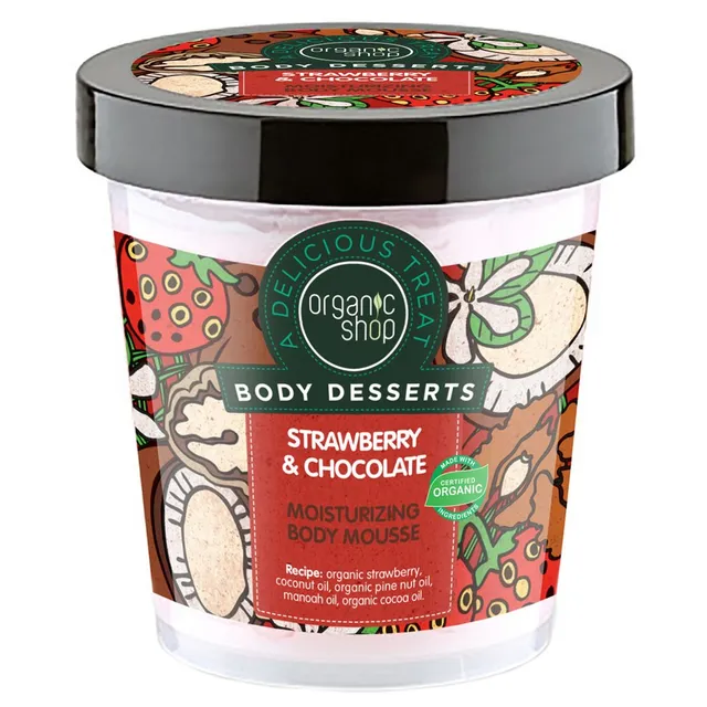 ORGANIC SHOP Body Desserts Strawberry & Chocolate Body Mousse 450ml