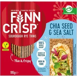 Finn crisp tšiiaseemnete ja meresoolaga õhukesed näkileivad 195g