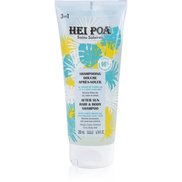Hei Poa After Sun Monoi & Aloe Vera Päevitusjärgne šampoon juustele ja kehale 200 ml
