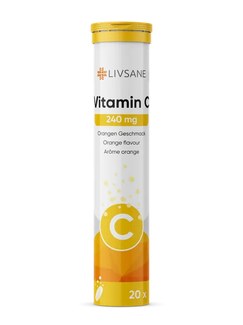 LIVSANE VITAMIIN C LAHUSTUV TBL 240MG APELSINI N20