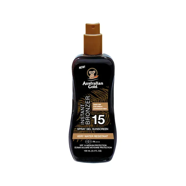 Päikesekaitsega spreigeel SPF 15 pruunistajatega, AUSTRALIAN GOLD, 100 ml