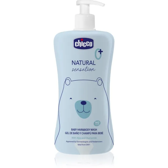 Chicco Natural Sensation Baby Šampoon ja dušigeel lastele sünnist alates 0+ 500 ml