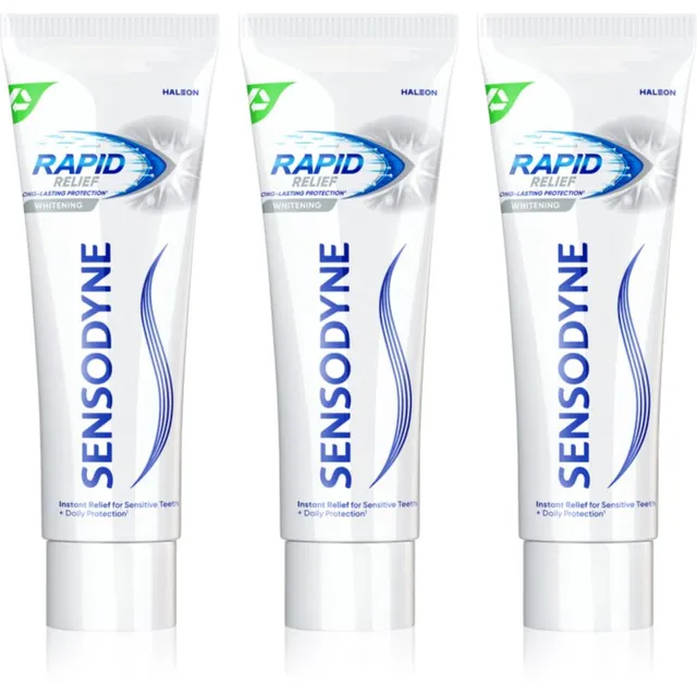 Sensodyne Rapid Whitening Valgendav hambapasta tundlikele hammastele 3x75 ml