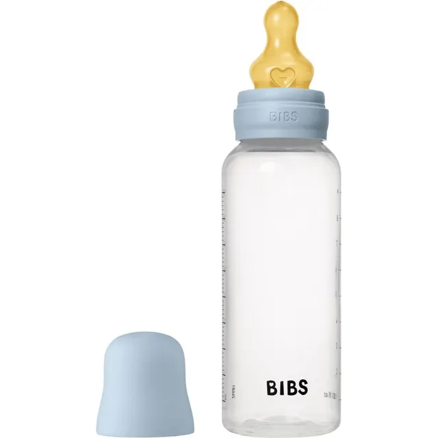 BIBS Anti-Colic Baby Bottle Latex koolikuid ennetav pudel kautšukist lutiga Baby Blue 1 tk
