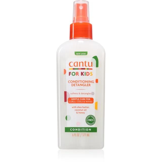 CANTU For Kids Care Detangler Pihusti kammimise kergendamiseks lainelistele ja lokkis juustele 177 ml