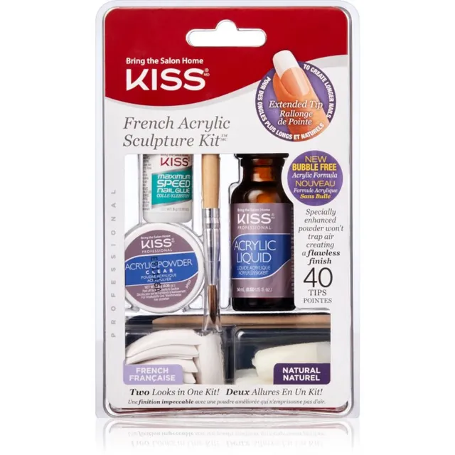 KISS French Acrylic Sculpture Kit komplekt prantsuse maniküüriks 40 tk