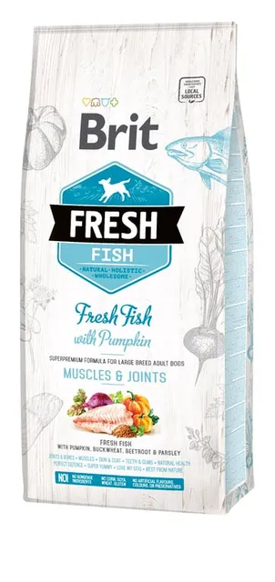 Brit Fresh kuivtoit suurt tõugu koerale, kala/kõrvits, 12 kg