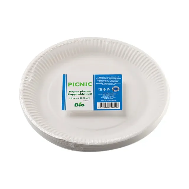 Papptaldrikud 23cm, ELISE, 25 tk