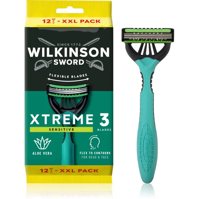 Wilkinson Sword Xtreme 3 Sensitive Ühekordsed raseerijad meestele 12 tk