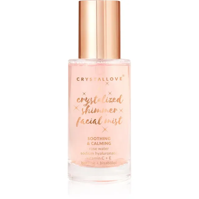 Crystallove Rose Quartz Shimmer Facial Mist Näoudu sära andva efektiga 100 ml