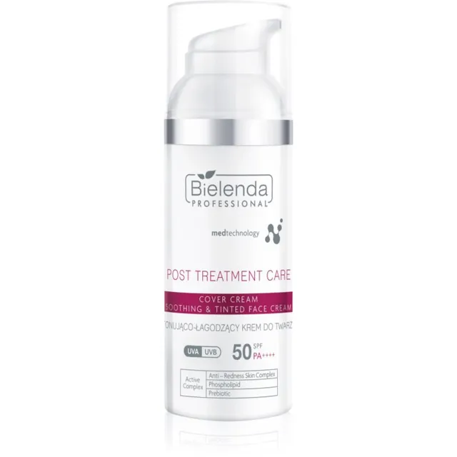 Bielenda Professional Post Treatment Care Soothing & Tinted Face Cream Rahustav kreem tundlikule ja ärritunud nahale SPF 50 50 ml