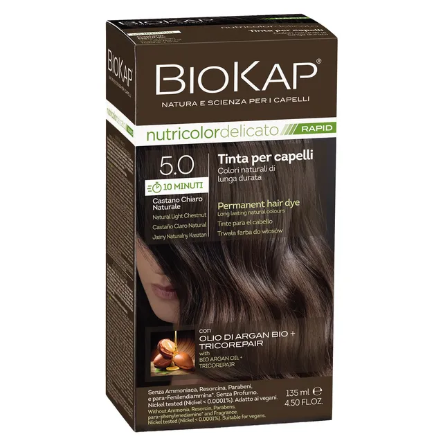 BIOKAP Nutricolor Delicato Rapid 5.0 Permanent Hair Dye 135ml