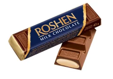 Piimašokolaadi batoon brüleekreemi  täidis.ROSHEN 43g
