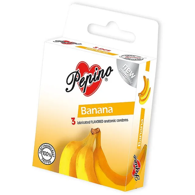 Pepino Banana kondoomid maitsega 3 tk