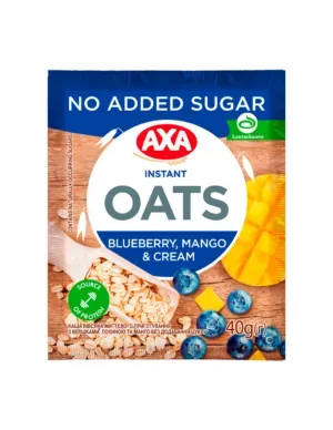 AXA kiirkaerahelbepuder koore, mustika ja mangoga ilma lisatud suhkruta 40g