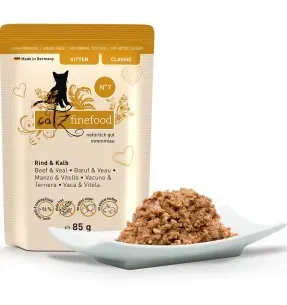 Kassipojale Classic Kitten N°7 VEISE- ja VASIKALIHAGA (70%), teraviljavaba kassieine kotike (Catz Finefood)