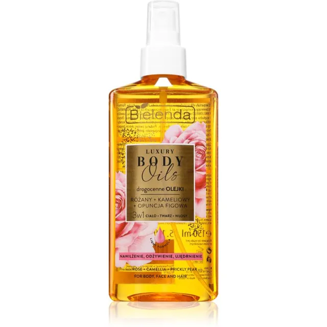 Bielenda Luxury Body Oils Rose + Camellia + Prickly Pear Õli näole, kehale ja juustele 150 ml