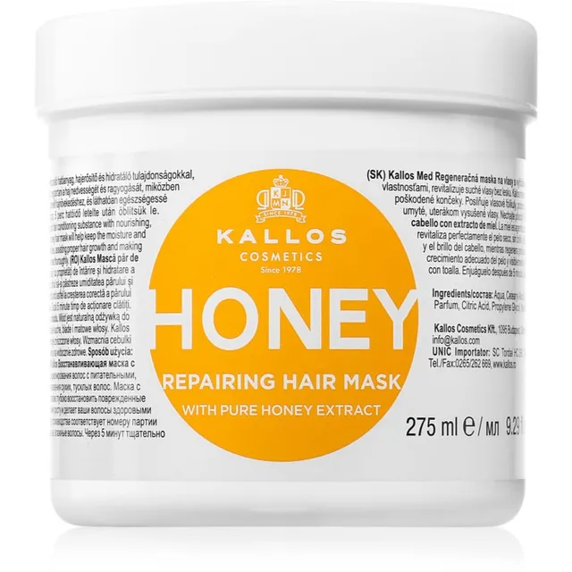 Kallos KJMN Professional Honey Intensiivselt niisutav mask kuivadeleja kahjustatud juustele 275 ml