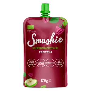 Ökoloogiline Vaarika-õunapüree chia seemnetega, SMUSHIE, 170 g