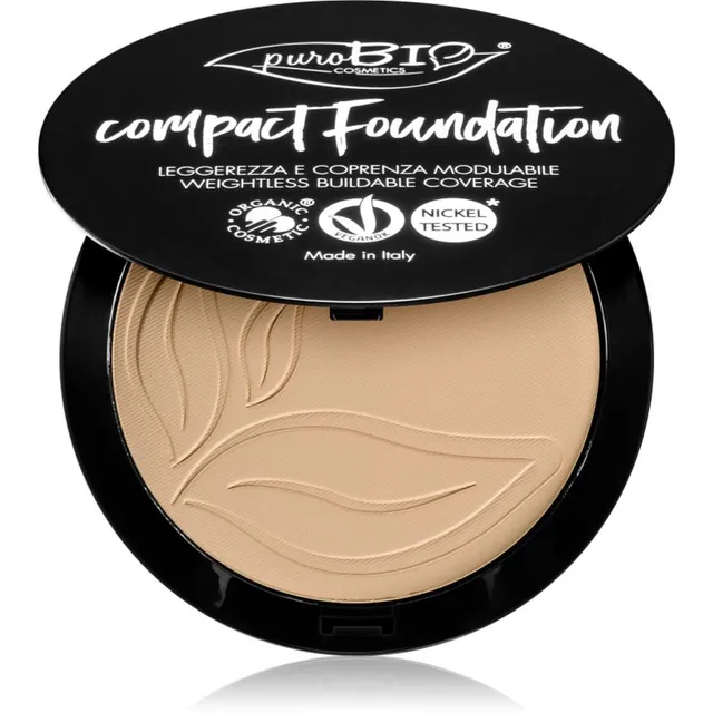 puroBIO Cosmetics Compact Foundation Kompaktne puuder-jumestuskreem SPF 10 varjund 02 9 g