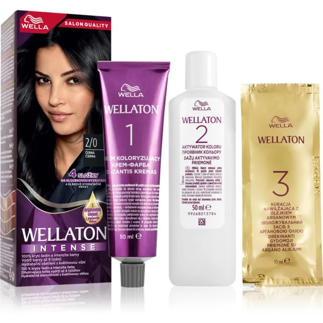 Wella Wellaton Intense Püsijuuksevärv argaaniaõliga varjund 2/0 Black 1 tk