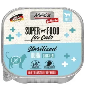 MAC's Vetcare STERILIZED kanalihaga konserv steriliseeritud/kastreeritud kassile, kausike (Superfood Cat Chicken)