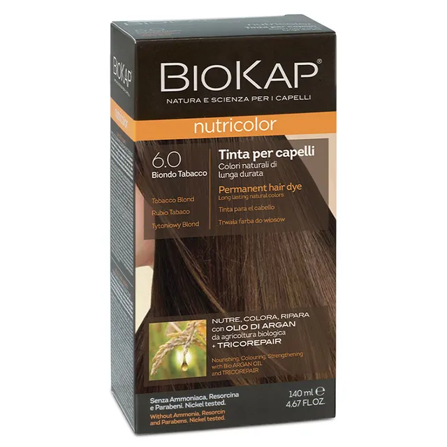 BIOKAP Nutricolor 6.0 Tobacco Blond Permanent Hair Dye 140ml