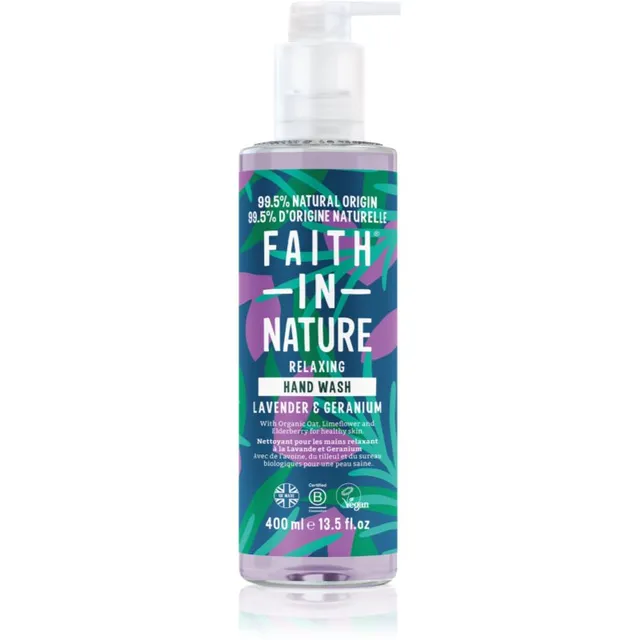 Faith In Nature Lavender & Geranium Looduslik vedel käteseep lavendl lõhnaga 400 ml