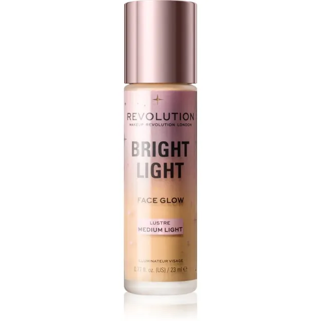 Revolution Bright Light Face Glow Tooniv ja sära andev vedelik varjund Lustre Medium Light 23 ml