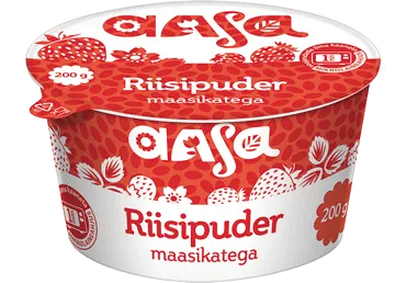 Riisipuder maasikatega AASA 6% 200g