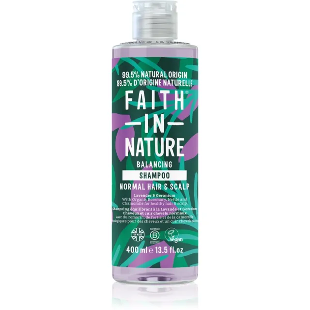Faith In Nature Lavender & Geranium Looduslik šampoon normaalsetele kuni kuivadele juustele 400 ml