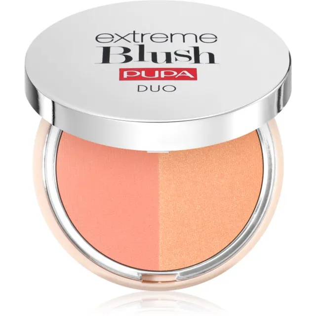 PUPA Milano Extreme Blush Duo Kompaktne põsepuna varjund 130 - Matt Salmon - Radiant Peach 4 g