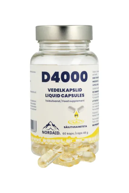 NORDAID D-VITAMIIN D4000 VEDELKAPSEL N60
