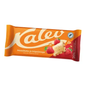 Kalev valge šokolaad maasika ja küpsisega 100g