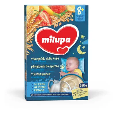 Täist.puder Milupa maasikatega  8k+ 250g
