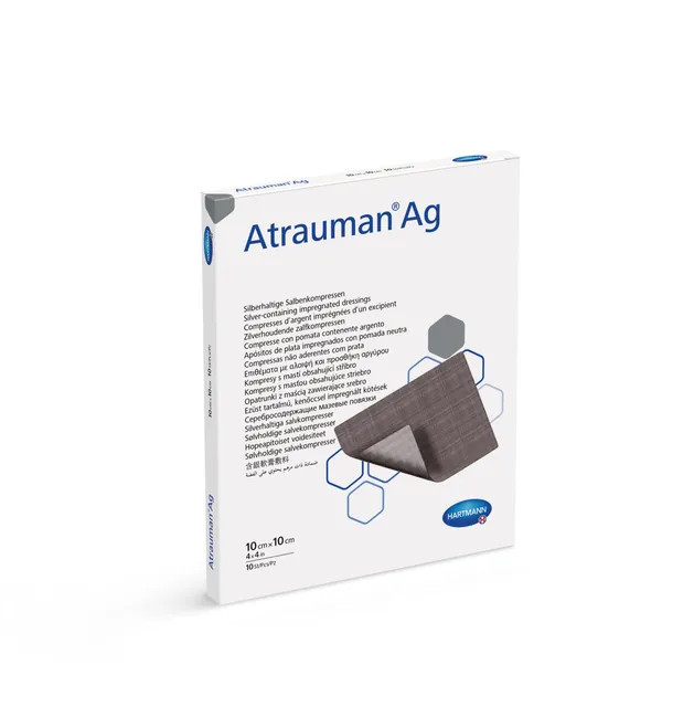 ATRAUMAN AG SALVSIDE STER 10X10CM N10