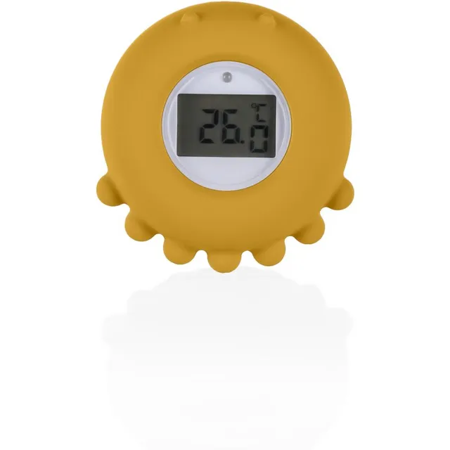 Zopa Silicone Digital Thermometer 2in1 digitaalne kraadiklaas vanni jaoks Mustard Yellow 1 tk