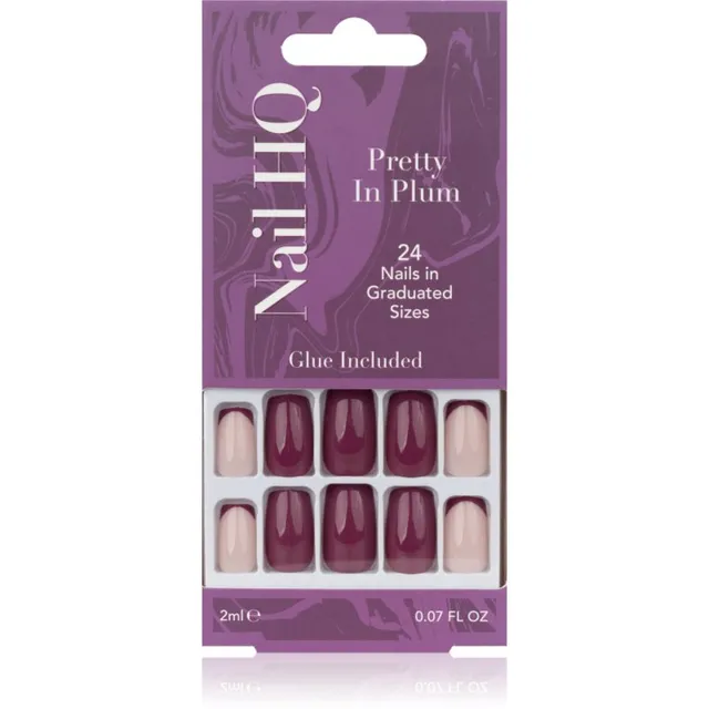 Nail HQ Square Kunstküüned Pretty In Plum 24 tk